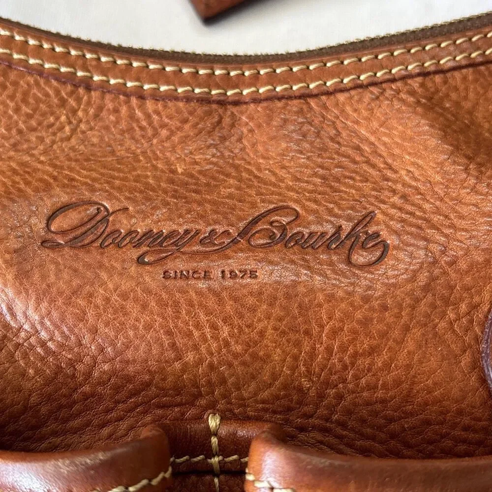 Dooney & Bourke Florentine Leather Small Lucy Hobo Tan Shoulder Bag - Picture 4 of 16
